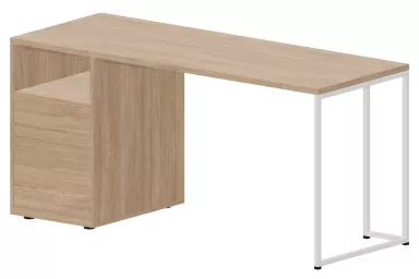 Стол на опорной тумбе 3 ящика левый