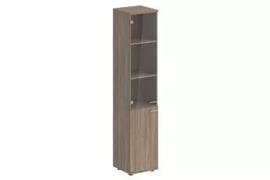 Шкаф высокий (2-х дверный со стеклом) левый HDF