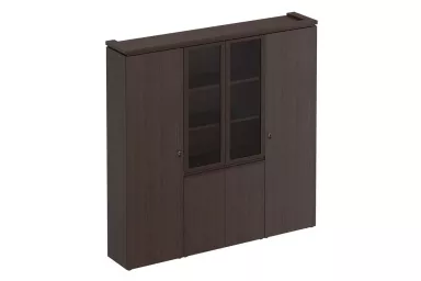 Шкаф комбинированный (для документов узкий + со стеклом + для одежды узкий)