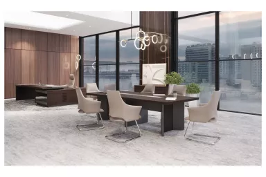 Мебель для переговорных Feigelali Melamine Walnut Hairline/Meteor Grey – фото 4