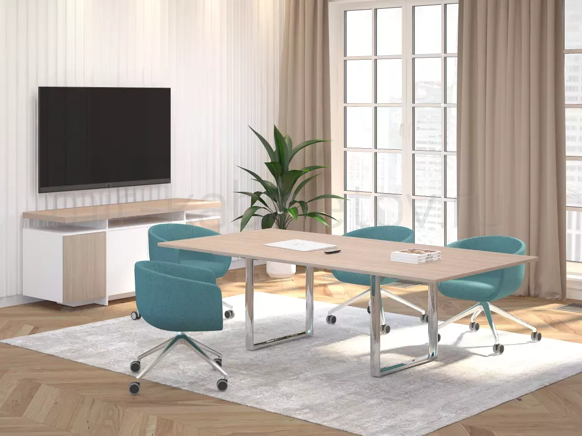 Стол для переговоров Orbis-Carre Meeting Светлый дуб – фото 1