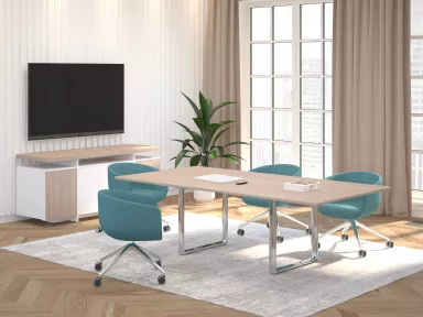 Стол для переговоров Orbis-Carre Meeting Светлый дуб – фото 1
