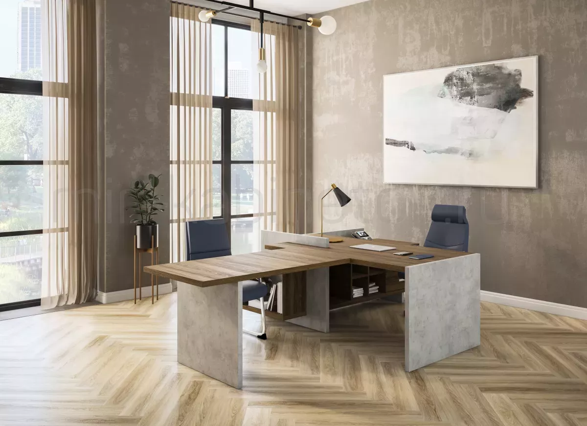 Кабинет руководителя WOOD & STONE Дуб Чарльстон/Бетон Чикаго – фото 2