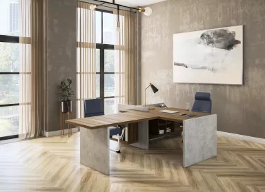 Кабинет руководителя WOOD & STONE Дуб Чарльстон/Бетон Чикаго – фото 2