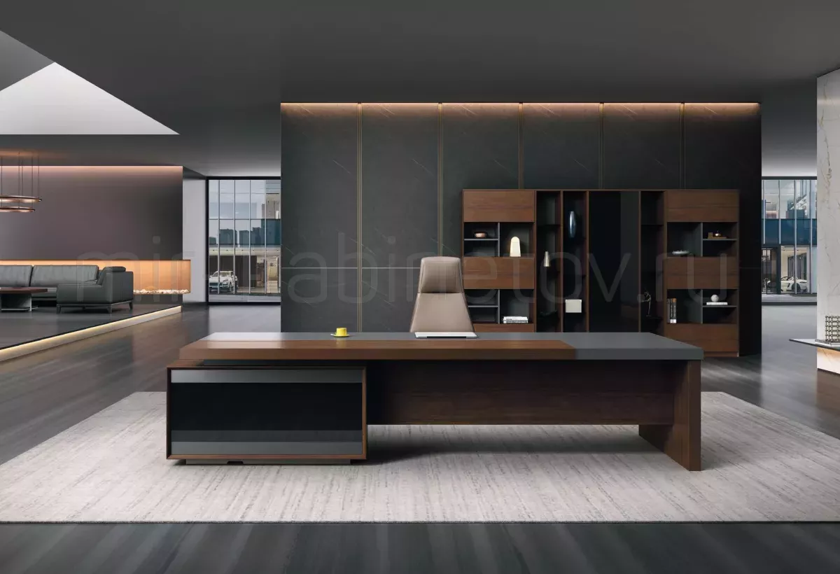 Кабинет руководителя Feigelali Veneer Walnut/Meteor Grey – фото 1