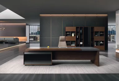 Кабинет руководителя Feigelali Veneer Walnut/Meteor Grey – фото 1