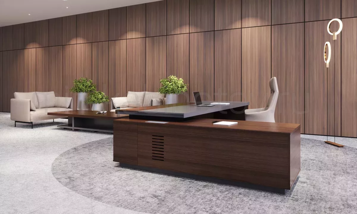 Кабинет руководителя Feigelali Veneer Walnut/Meteor Grey – фото 2