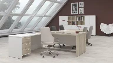 Кабинет руководителя Кортез Кронберг/Белый бриллиант – фото 3