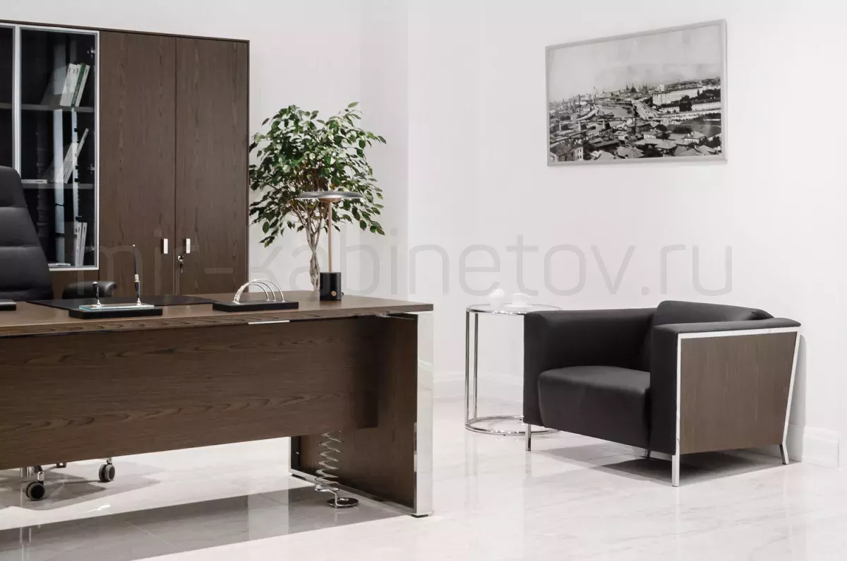 Мягкая офисная мебель Vispo Wood Орех/Черный – фото 1